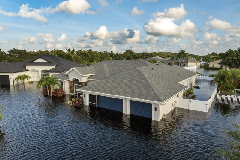 flooded houses